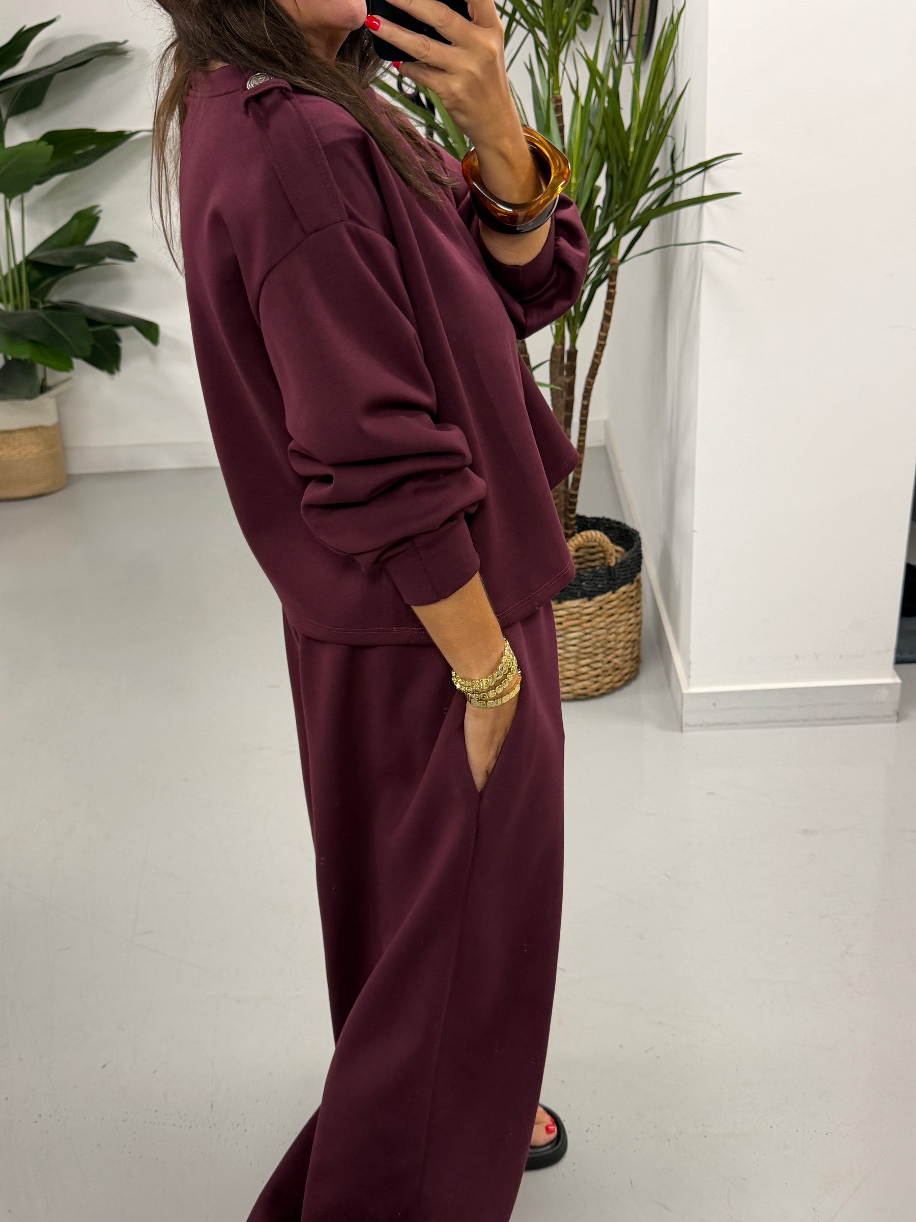 The Soft Touch Military Boxy Sweat - Wine