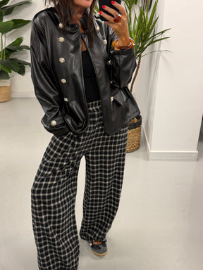 Ranch PU Military Blazer - Black