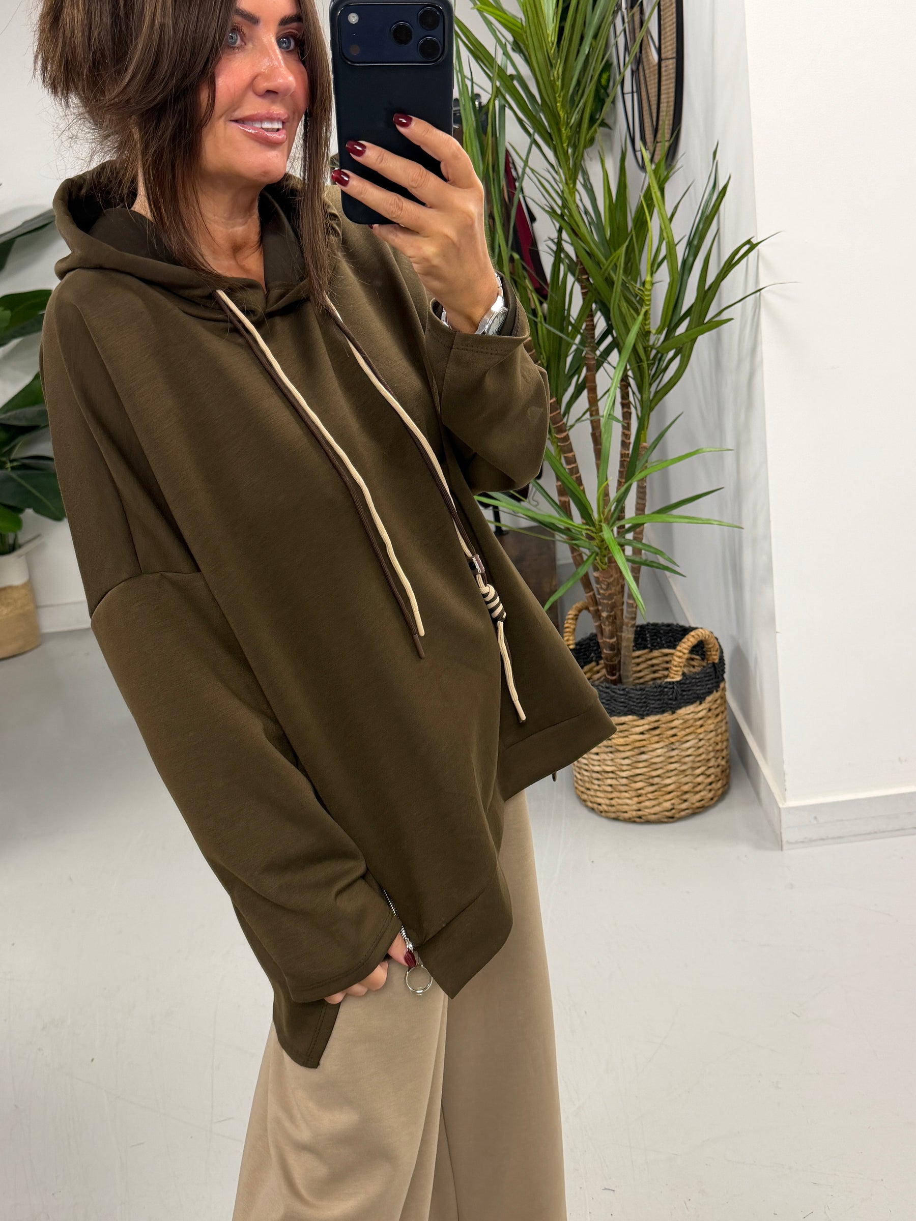 Scuba Hooded Sweater- Chocolate (Size 12-16/18)