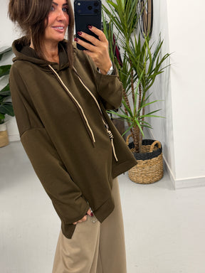 Scuba Hooded Sweater- Chocolate (Size 12-16/18)