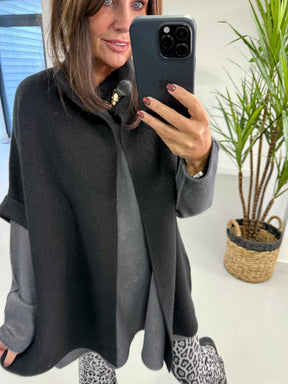 Neck Clasp Cardigan - Black