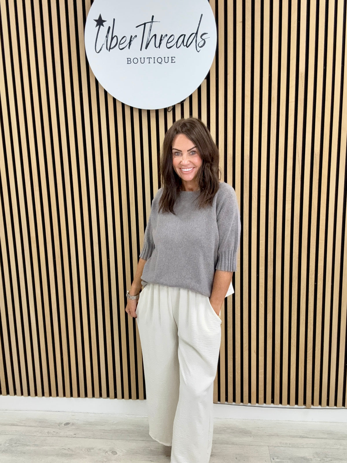 Soft Knit Crop Sleeve - Taupe