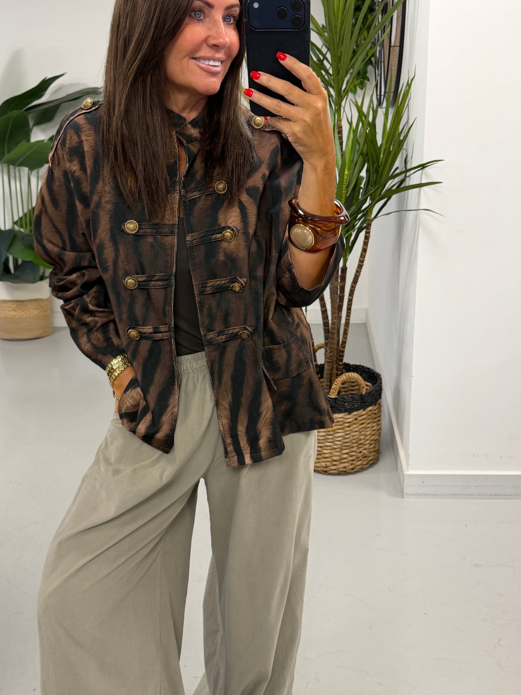 The Needlecord Military Jacket - Chocolate