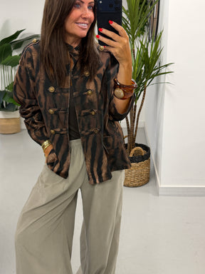 The Needlecord Military Jacket - Chocolate