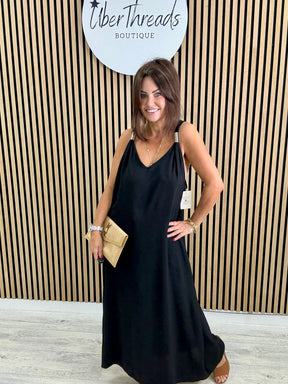 The Spring Shoulder Maxi - Black