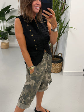 Drop Crotch Quirky Camo Shorts