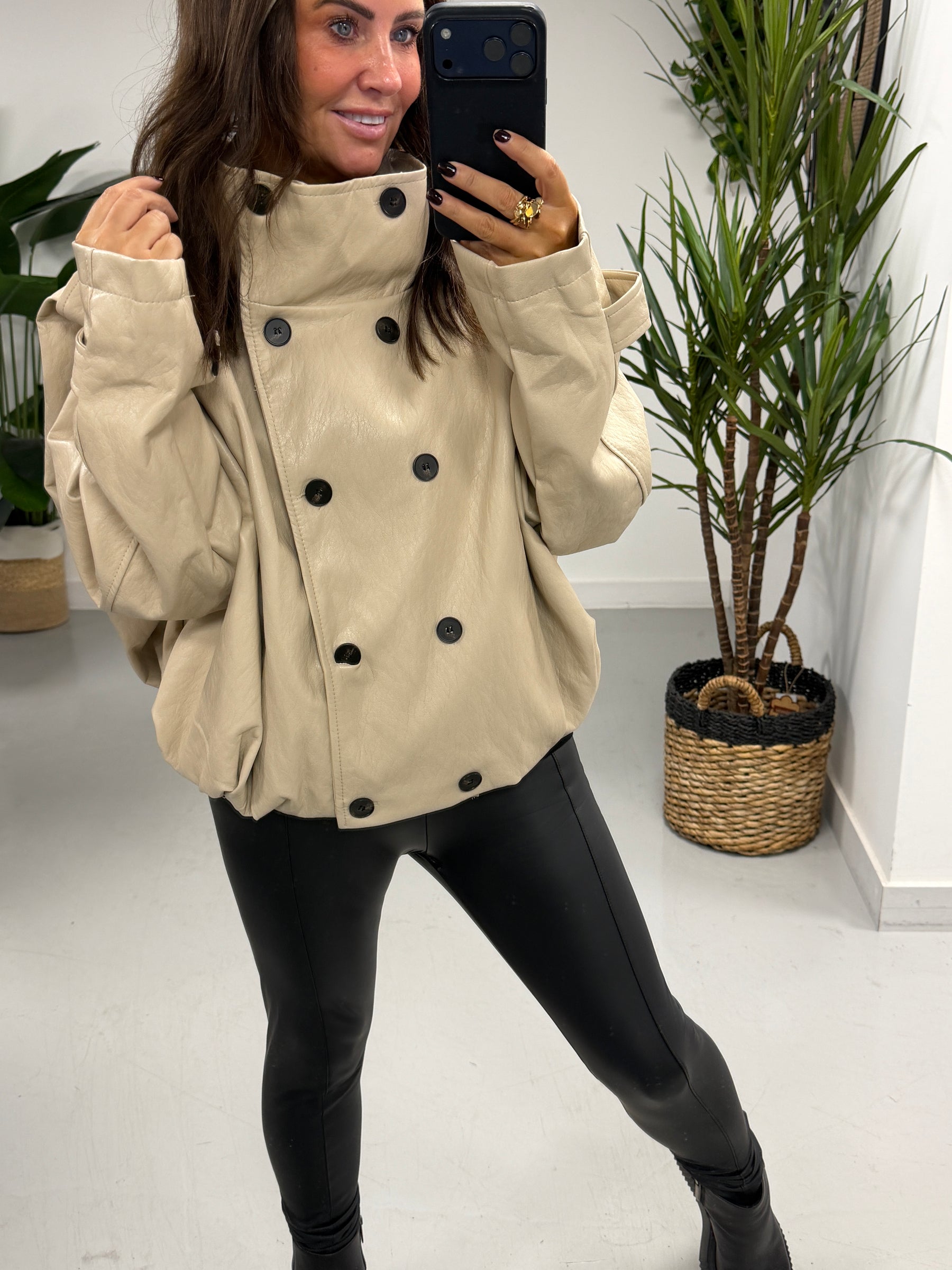 The Braxton PU Jacket - Cream (Size 10-16) PRE ORDER