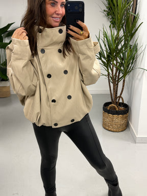 The Braxton PU Jacket - Cream (Size 10-16) PRE ORDER
