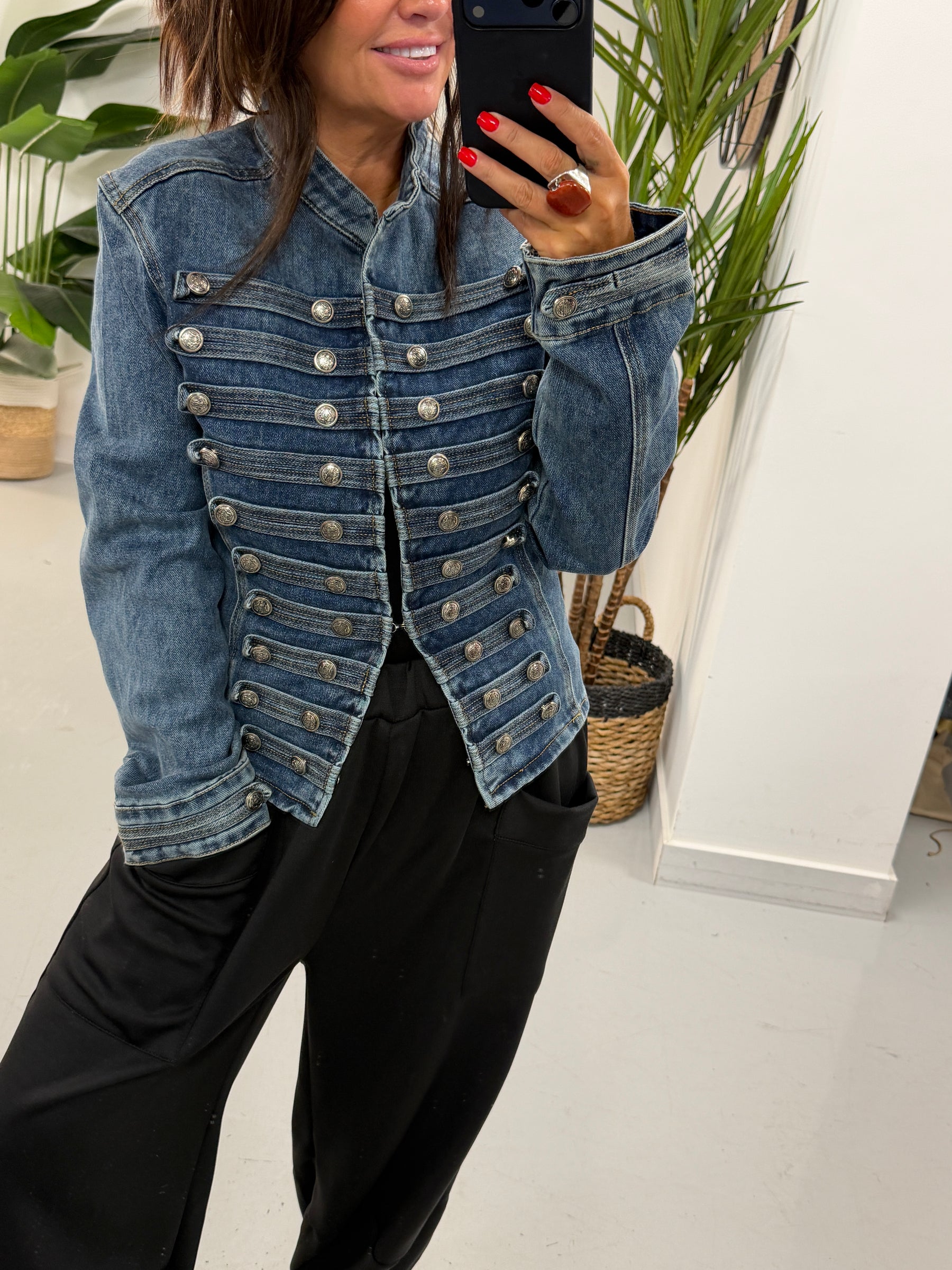 Abby Military Denim Jacket