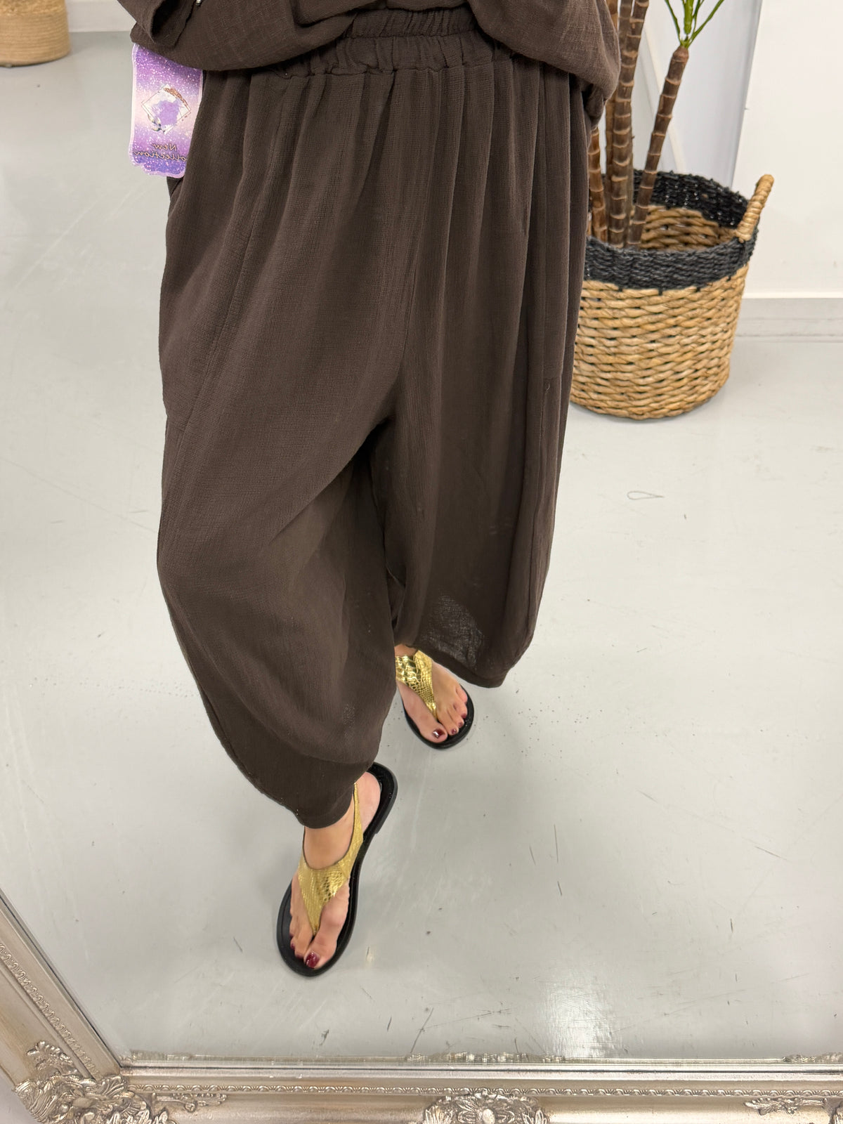 Cropped Sahara Balloon Pants - Chocolate
