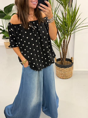 A Spot of Summer Bardot - Black