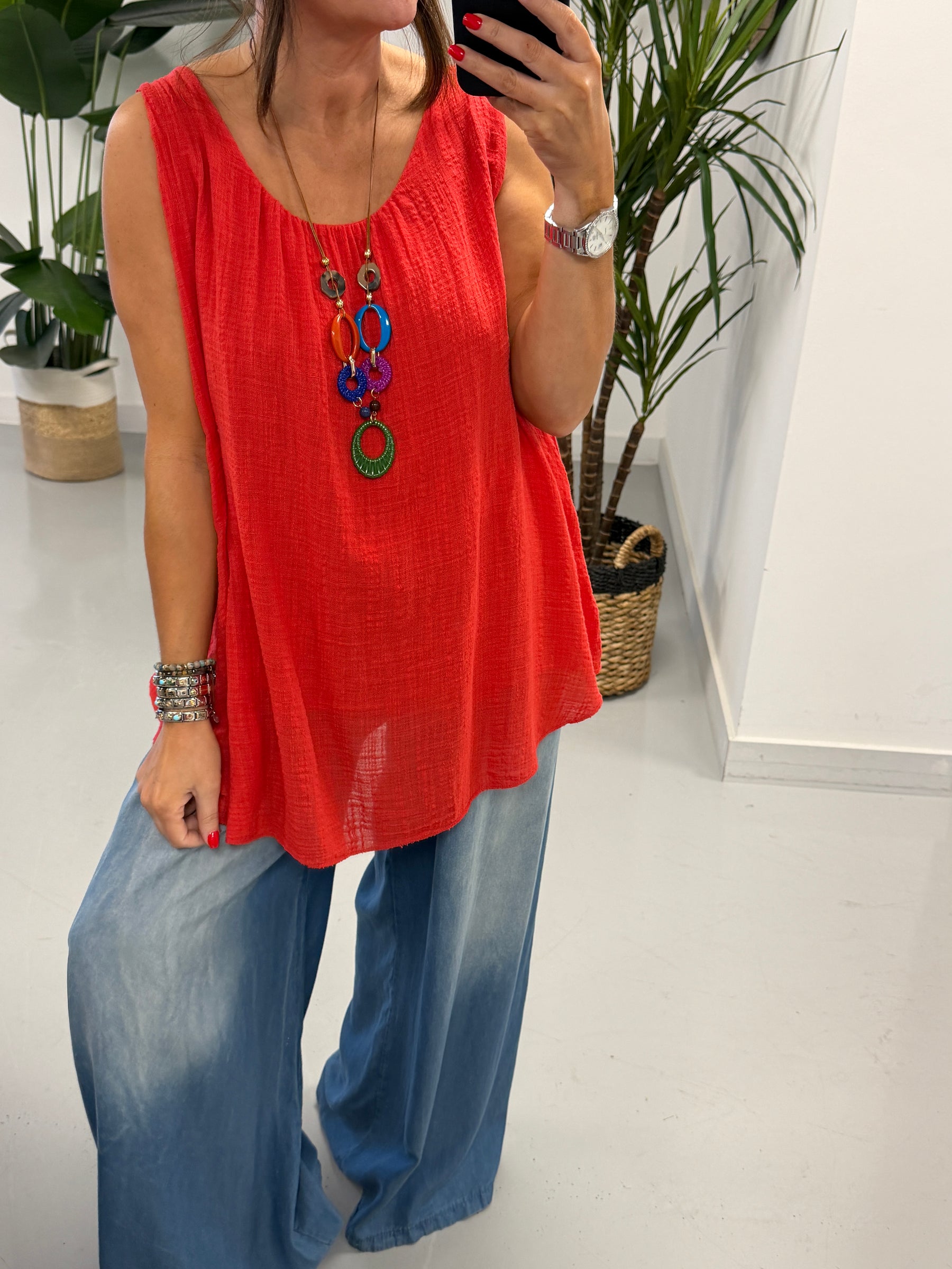 Slouch Vest - Red