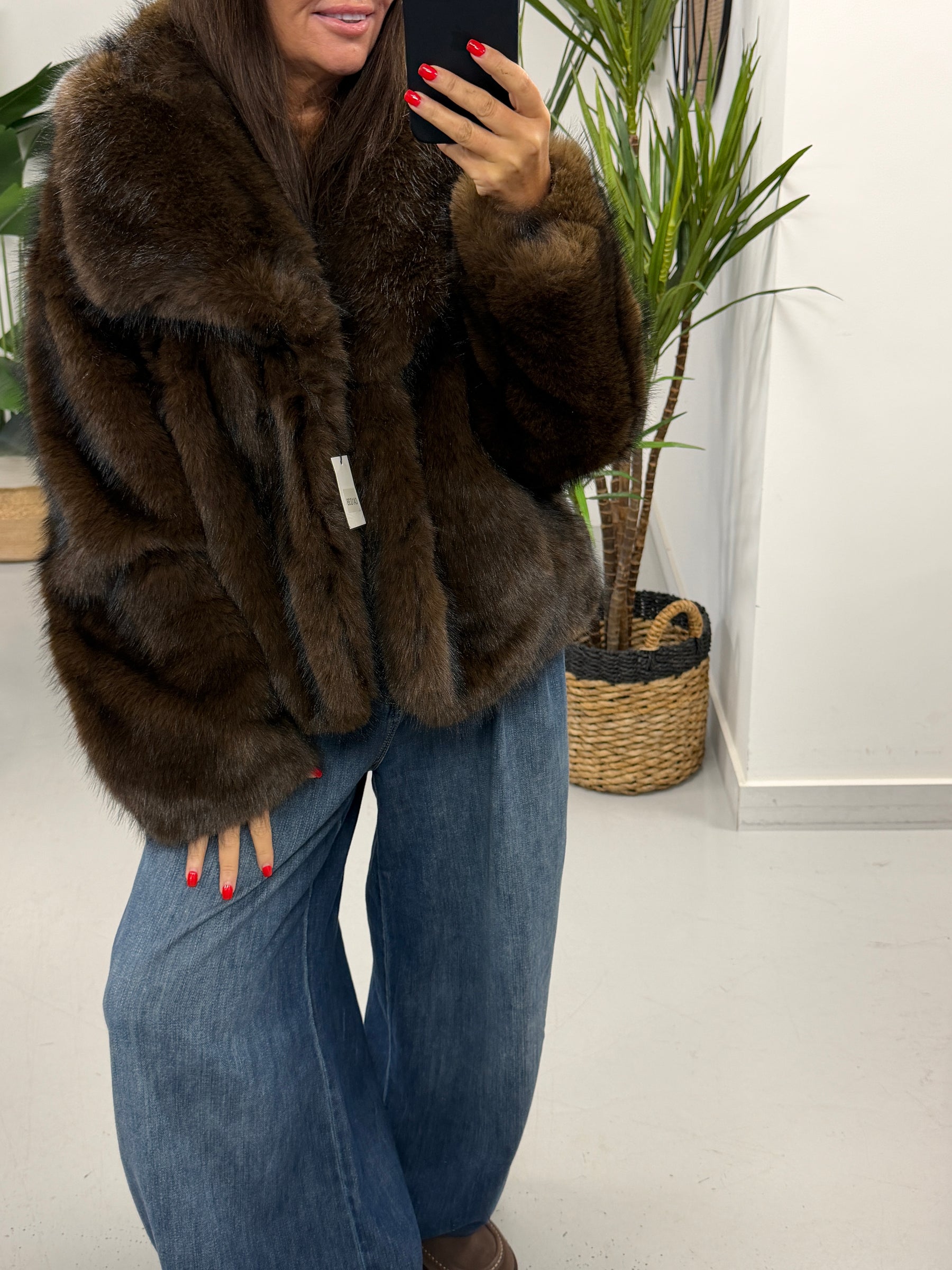 The Reversible PU/Faux Fur Jacket - Chocolate/Black