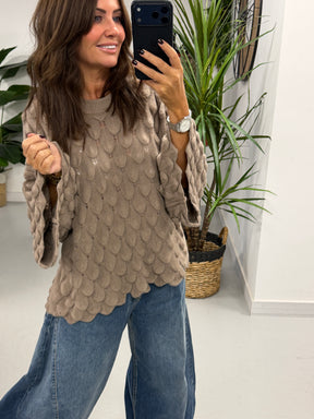 Soft Touch Tear Drop Knit - Mocha (Size 8 - 16)