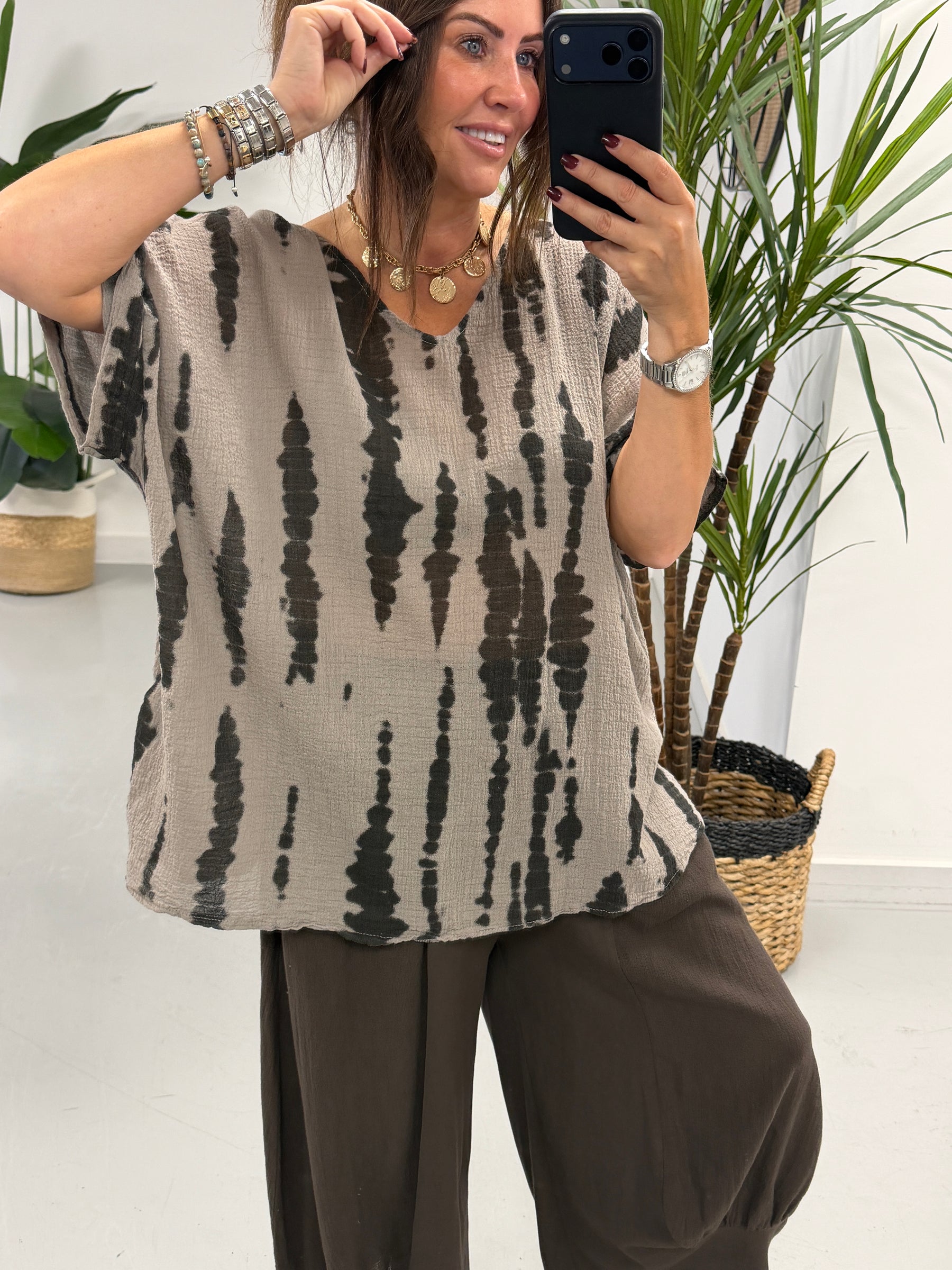 Indiana Tie Dye Tee - Mocha