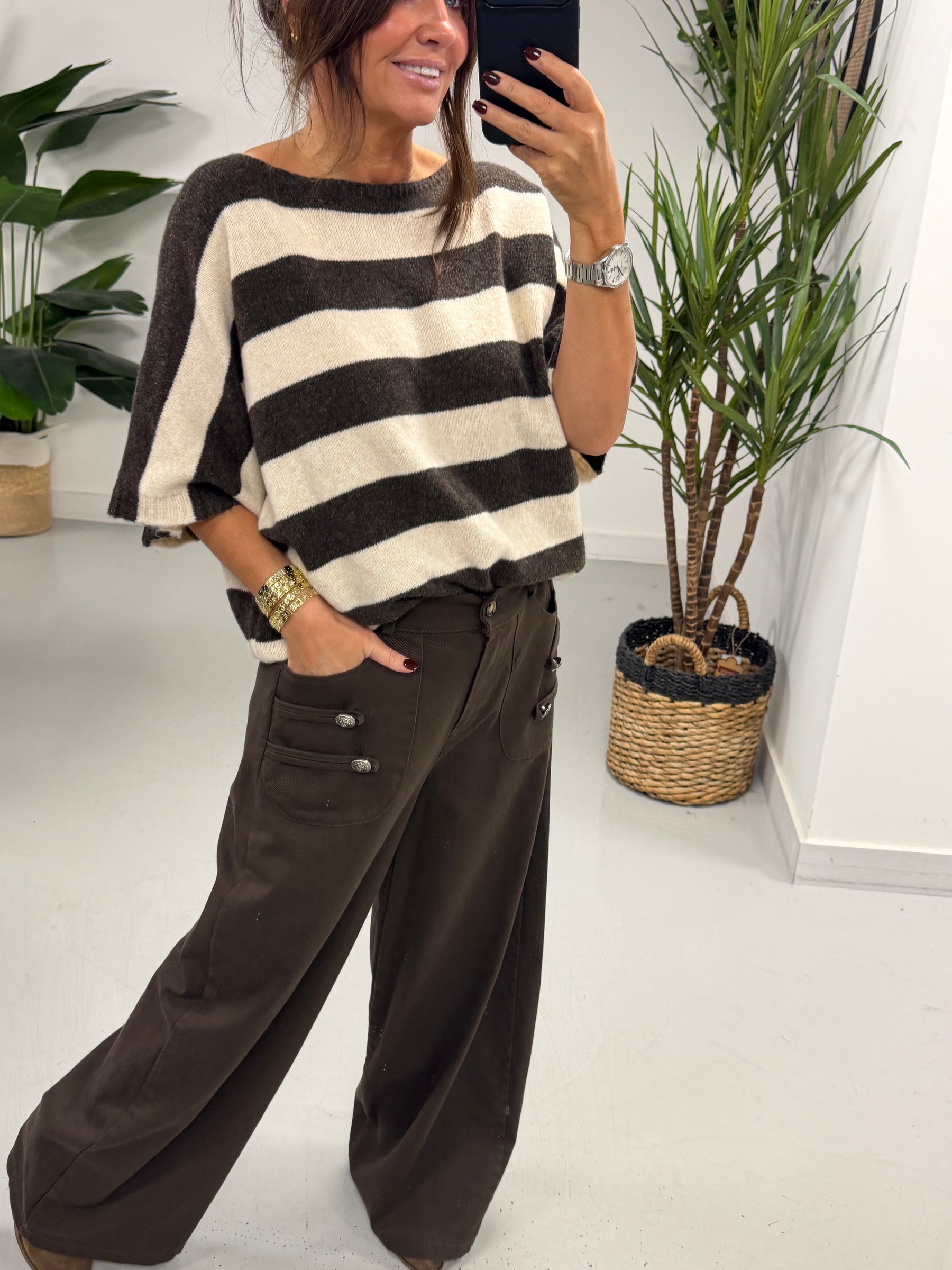 Savannah Military Jeans - Chocolate (Size 12/14)