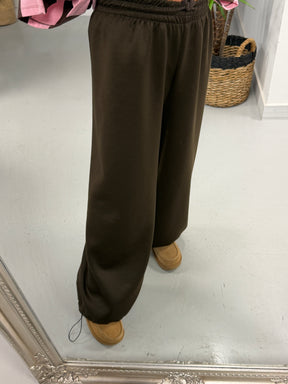 Toggle Cuff Scuba Joggers - Choloclate (Size 10-16)