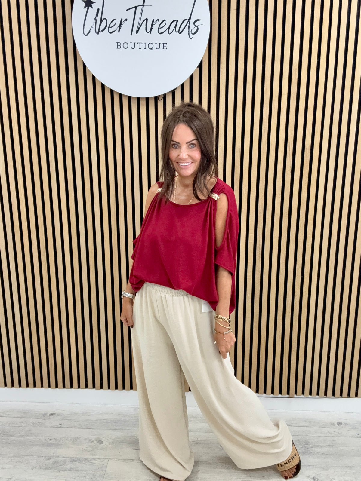 The Soft Knit Calle Cold Shoulder - Mulberry