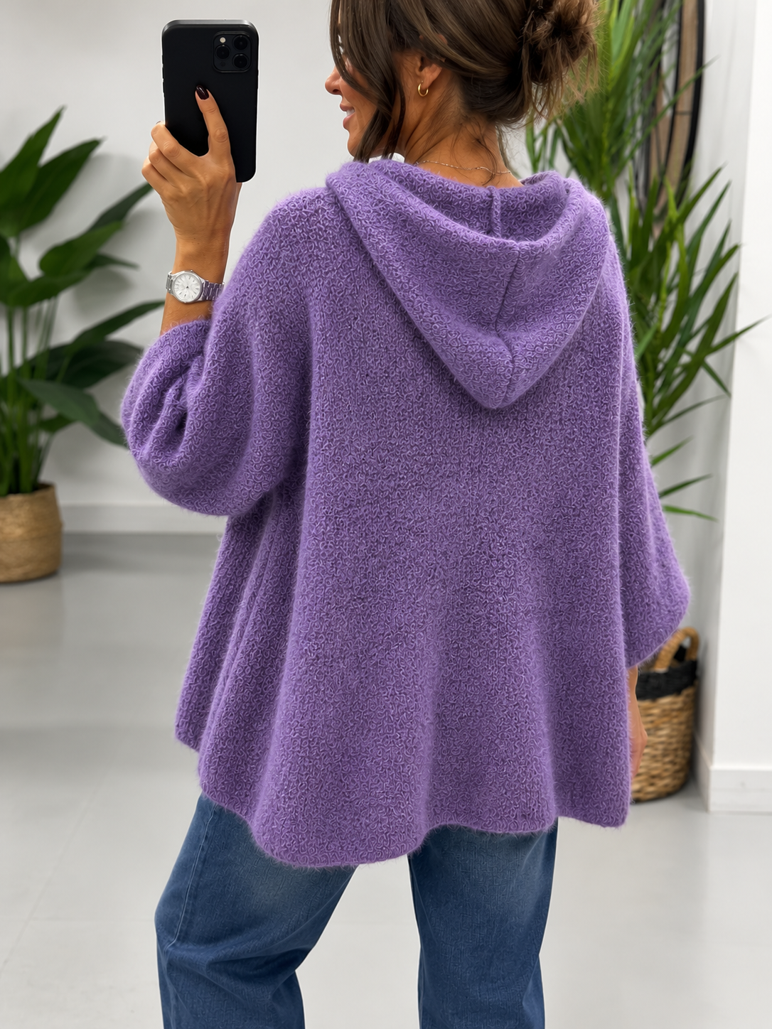 Hooded Zipped Cardigan - Purple (Size 12-18)