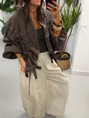 PRE ORDER The Urban Ruched Jacket - Chocolate