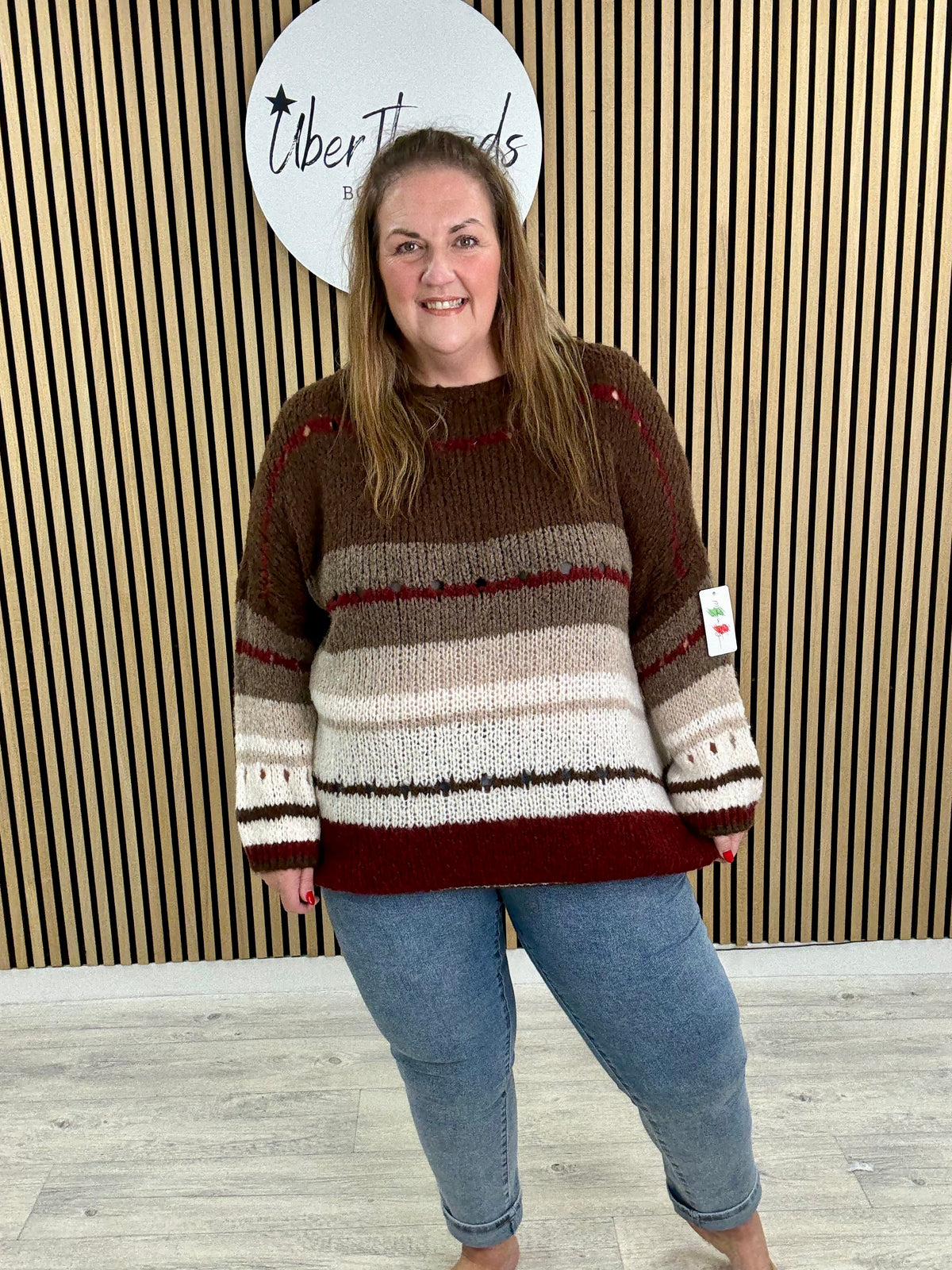 The Cotswold Stripe Soft Knit - Chocolate
