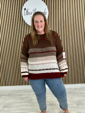 The Cotswold Stripe Soft Knit - Chocolate