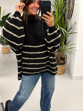 The Rustic Stripe Soft Knit -  Black/Cream (Size 12-20)