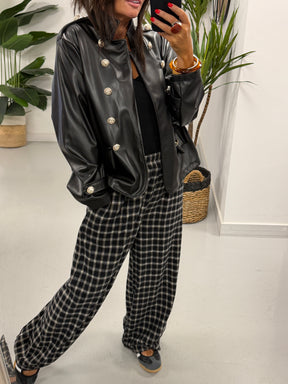 Ranch PU Military Blazer - Black