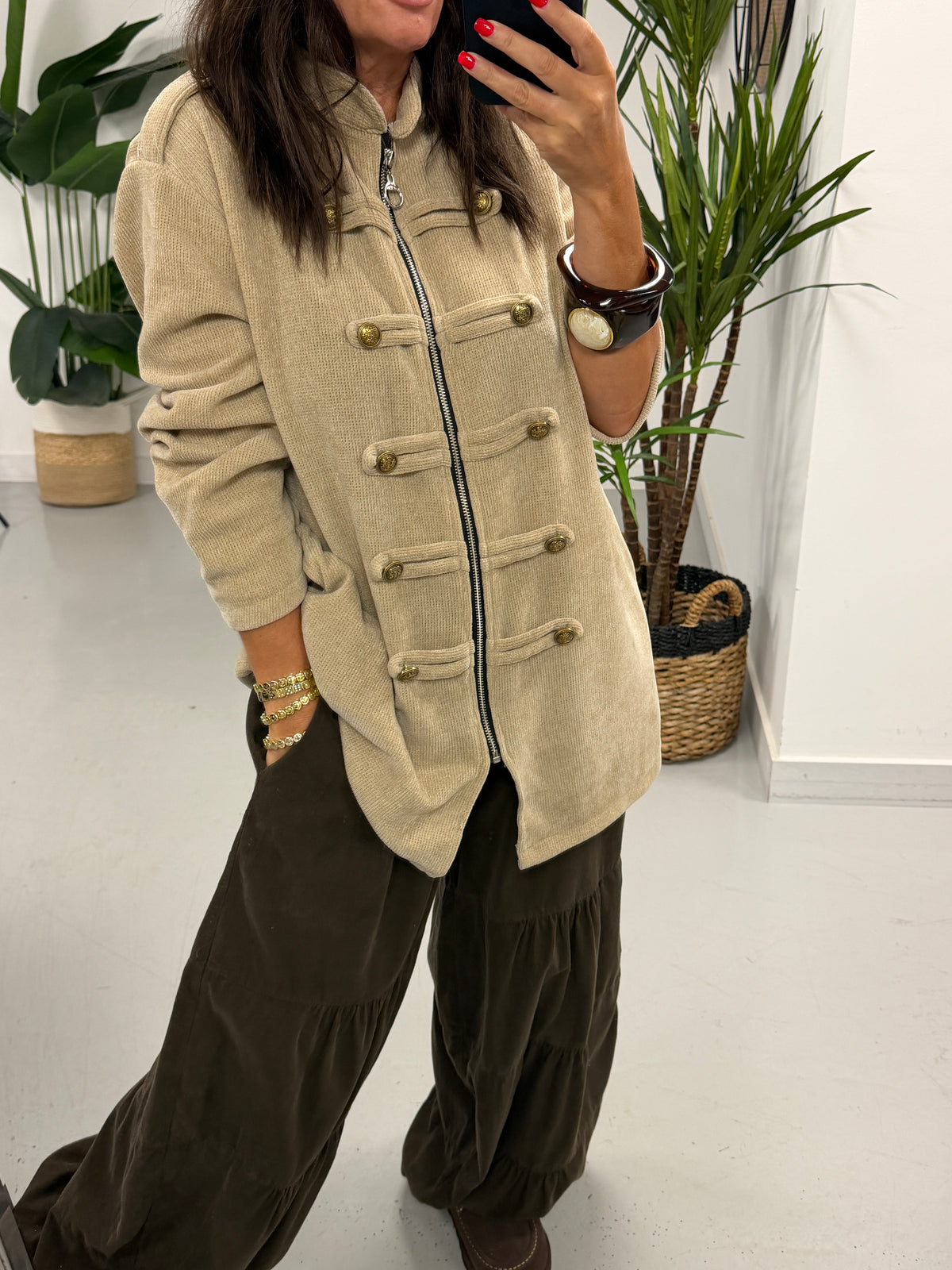The Big Softie Zip Military Jacket - Cream