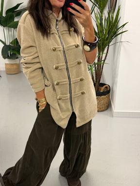 The Big Softie Zip Military Jacket - Cream