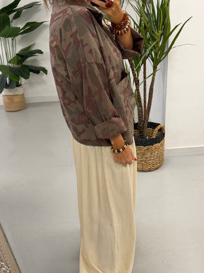The Retro Camo Shacket - Dark Khaki