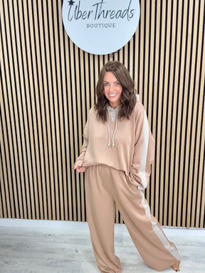 The Stripe Scuba Hooded Tracksuit - Camel