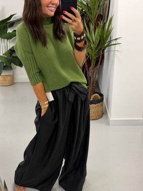 Crop Sleeve Knit - Pistachio