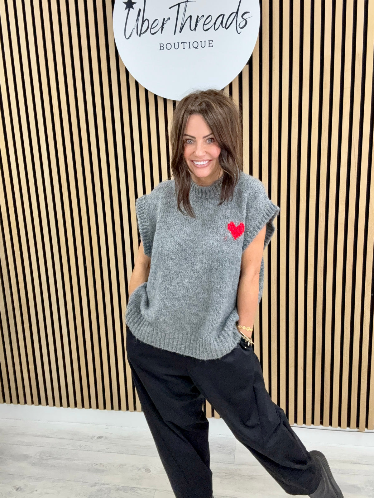 The Cosy Heart Tank - Grey