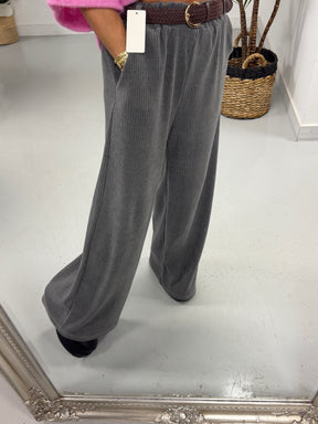 The Cambridge Cord Straight Leg Trousers - Grey  (Size 10-14)