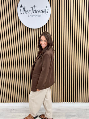 Molly Scuba Blazer  - Chocolate