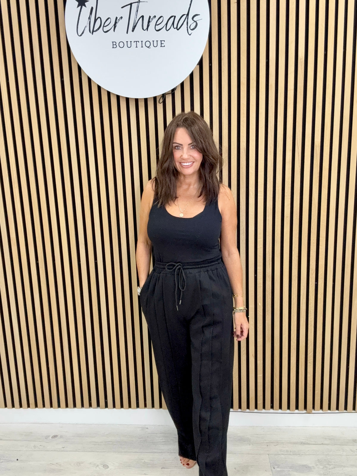 Mollie Pleated Joggers - Black