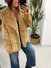 The Safron Faux Fur Coat - Camel (12-18)