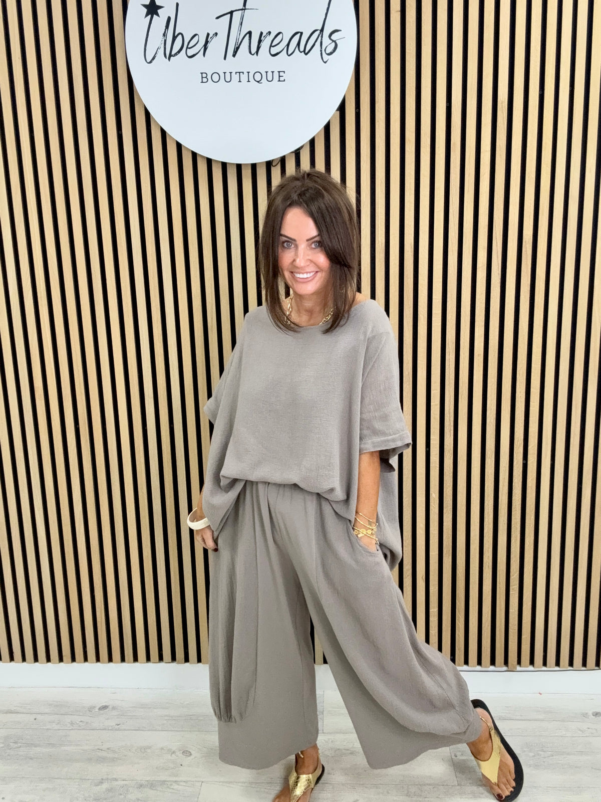 Sahara Cropped Pants - Taupe