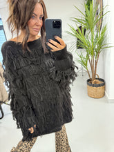 The Shaggy Long Line Jumper - Black