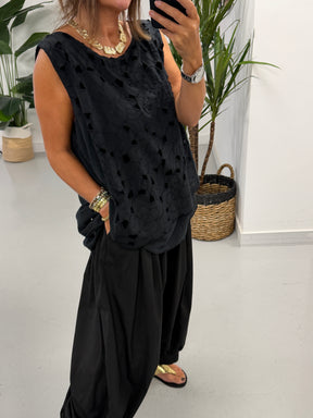 Willow Bloom Layered Tunic - Black