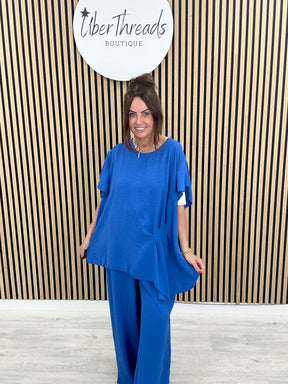 Lisbon Pleat Co-Ord - Classic Royal
