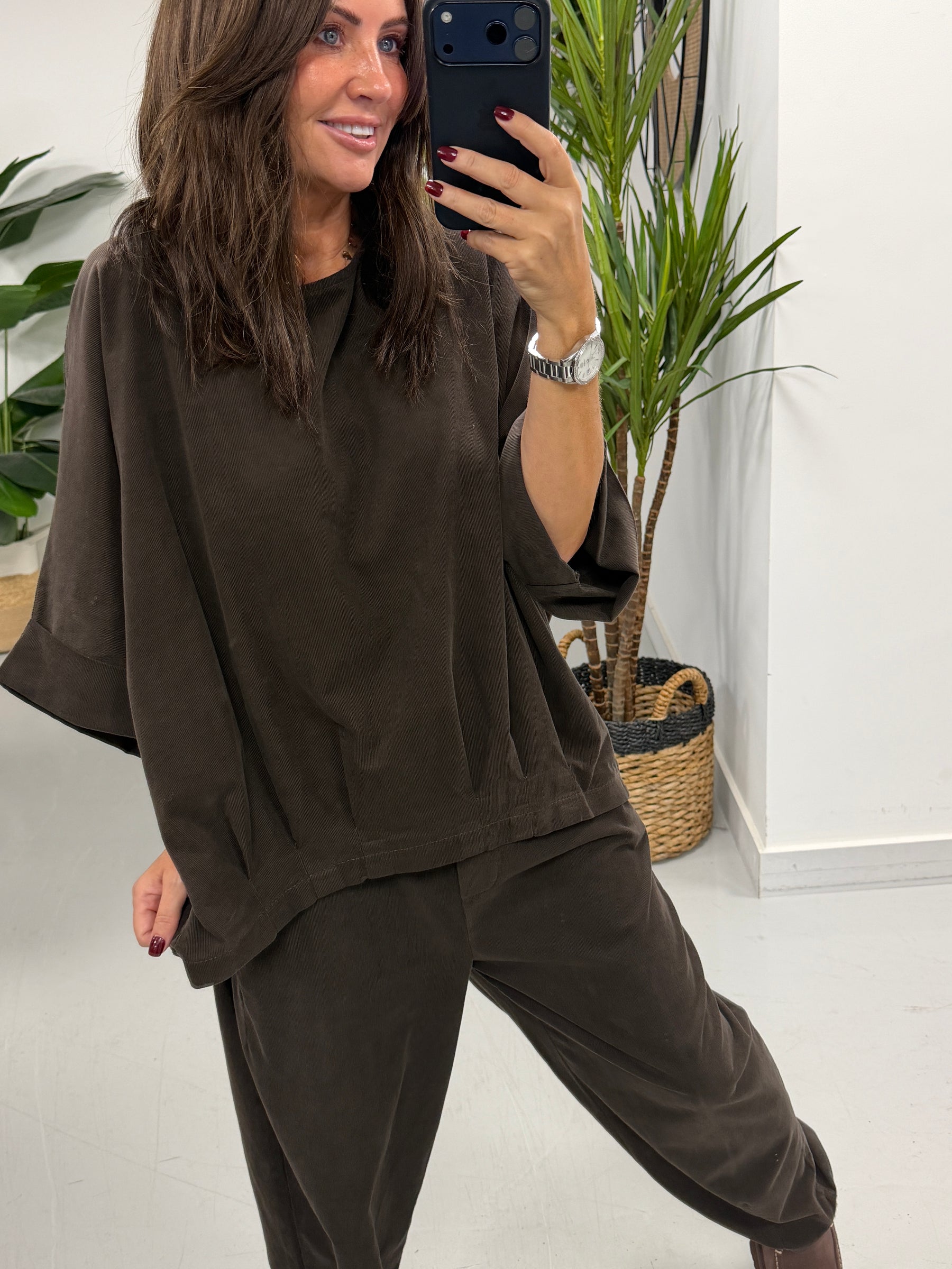 The Barrel Needlecord Joggers - Chocolate (Size 8-12)