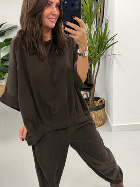 The Barrel Needlecord Joggers - Chocolate (Size 8-12)