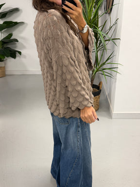 Soft Touch Tear Drop Knit - Mocha (Size 8 - 16)