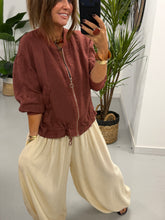 Linen Bomber Jacket - Rust
