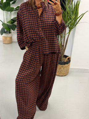 The Autumn Check Shirt - Rust/Navy