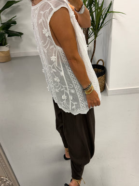 Florence Broderie Top - White