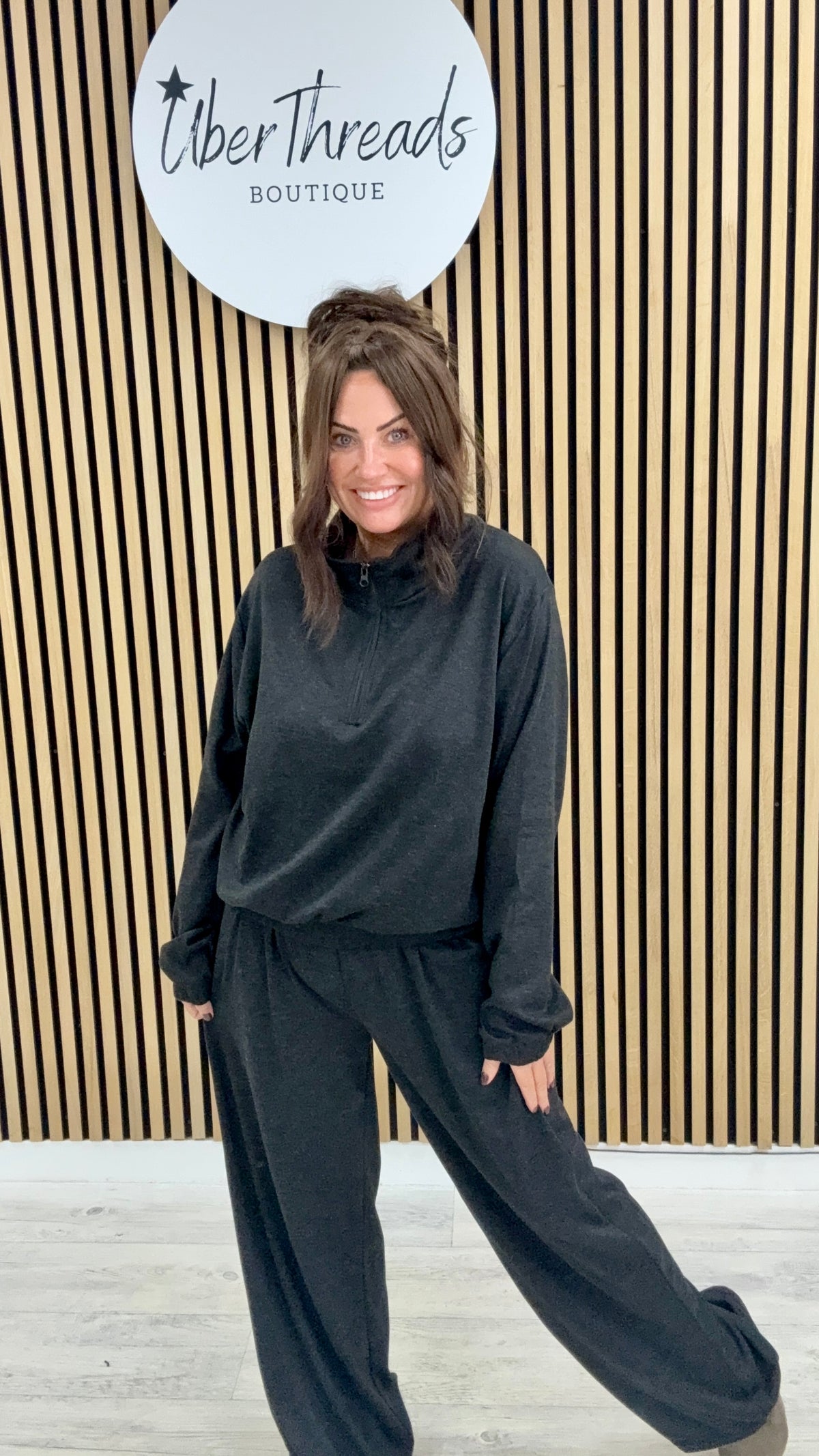 The Everyday Wide Leg Co-ord - Black (sized)