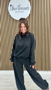 The Everyday Wide Leg Co-ord - Black (sized)